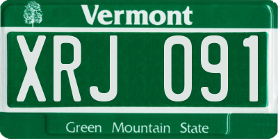 VT license plate XRJ091