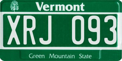 VT license plate XRJ093