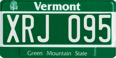 VT license plate XRJ095