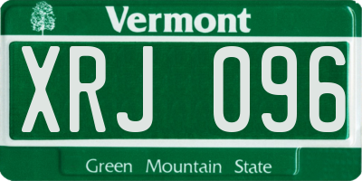 VT license plate XRJ096