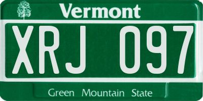 VT license plate XRJ097