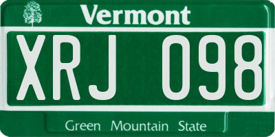 VT license plate XRJ098