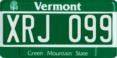 VT license plate XRJ099