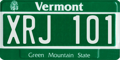 VT license plate XRJ101