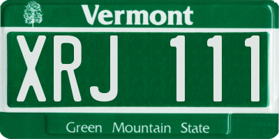 VT license plate XRJ111