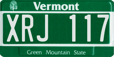 VT license plate XRJ117