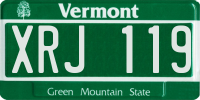 VT license plate XRJ119