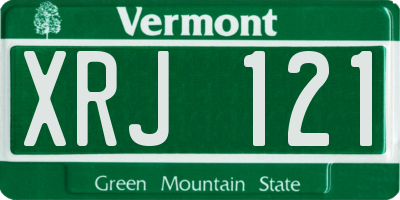 VT license plate XRJ121