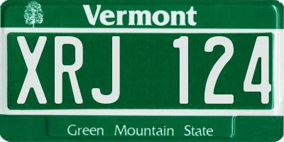 VT license plate XRJ124