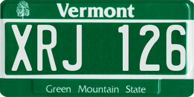 VT license plate XRJ126