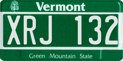 VT license plate XRJ132