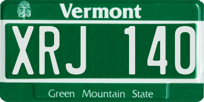 VT license plate XRJ140