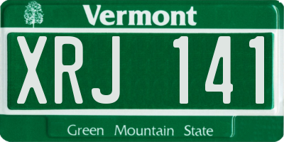 VT license plate XRJ141