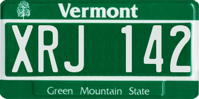 VT license plate XRJ142