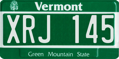 VT license plate XRJ145