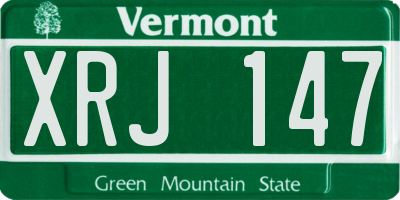 VT license plate XRJ147