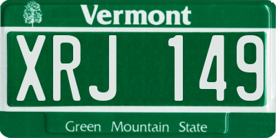 VT license plate XRJ149