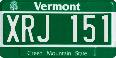 VT license plate XRJ151