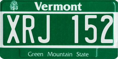 VT license plate XRJ152