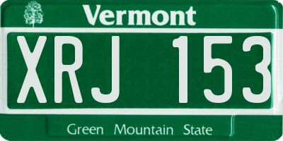 VT license plate XRJ153