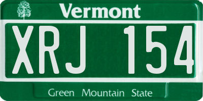 VT license plate XRJ154