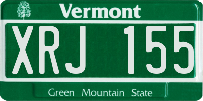 VT license plate XRJ155