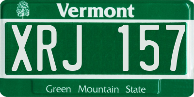 VT license plate XRJ157