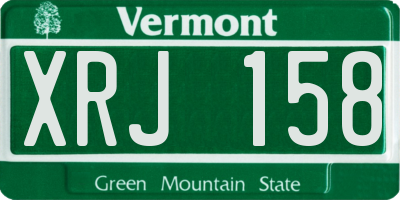 VT license plate XRJ158