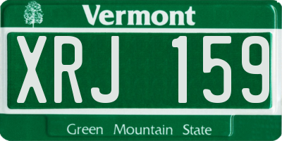 VT license plate XRJ159