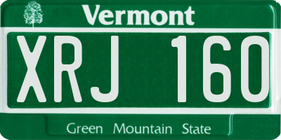 VT license plate XRJ160