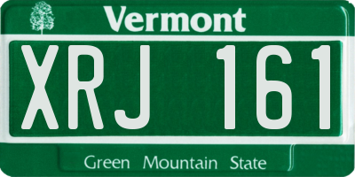 VT license plate XRJ161