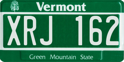 VT license plate XRJ162