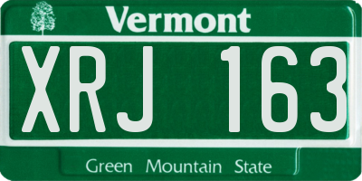 VT license plate XRJ163