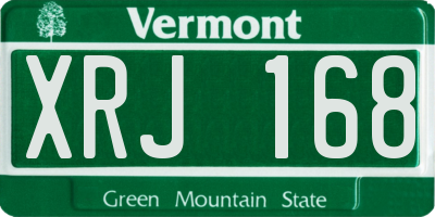VT license plate XRJ168