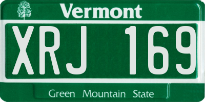 VT license plate XRJ169