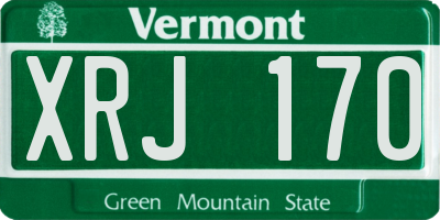 VT license plate XRJ170