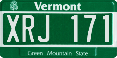 VT license plate XRJ171