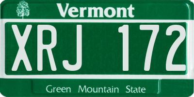 VT license plate XRJ172