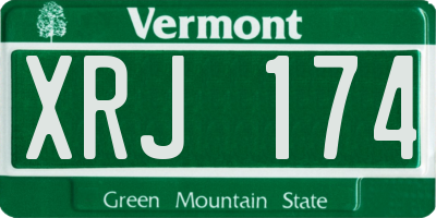 VT license plate XRJ174