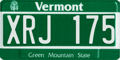 VT license plate XRJ175