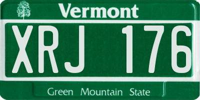 VT license plate XRJ176