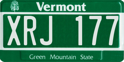 VT license plate XRJ177