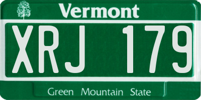VT license plate XRJ179