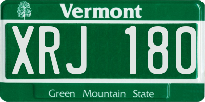 VT license plate XRJ180