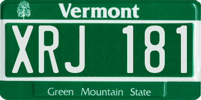 VT license plate XRJ181