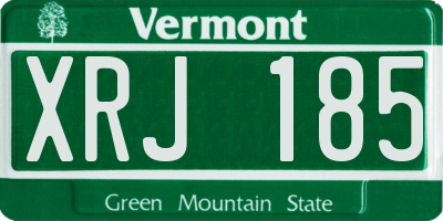 VT license plate XRJ185