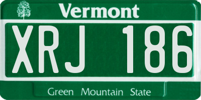 VT license plate XRJ186