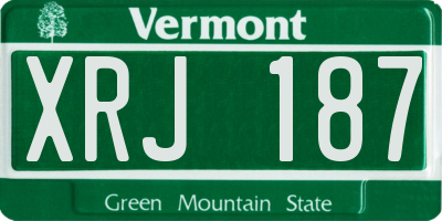 VT license plate XRJ187