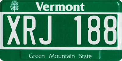 VT license plate XRJ188