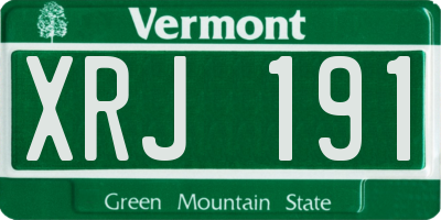 VT license plate XRJ191